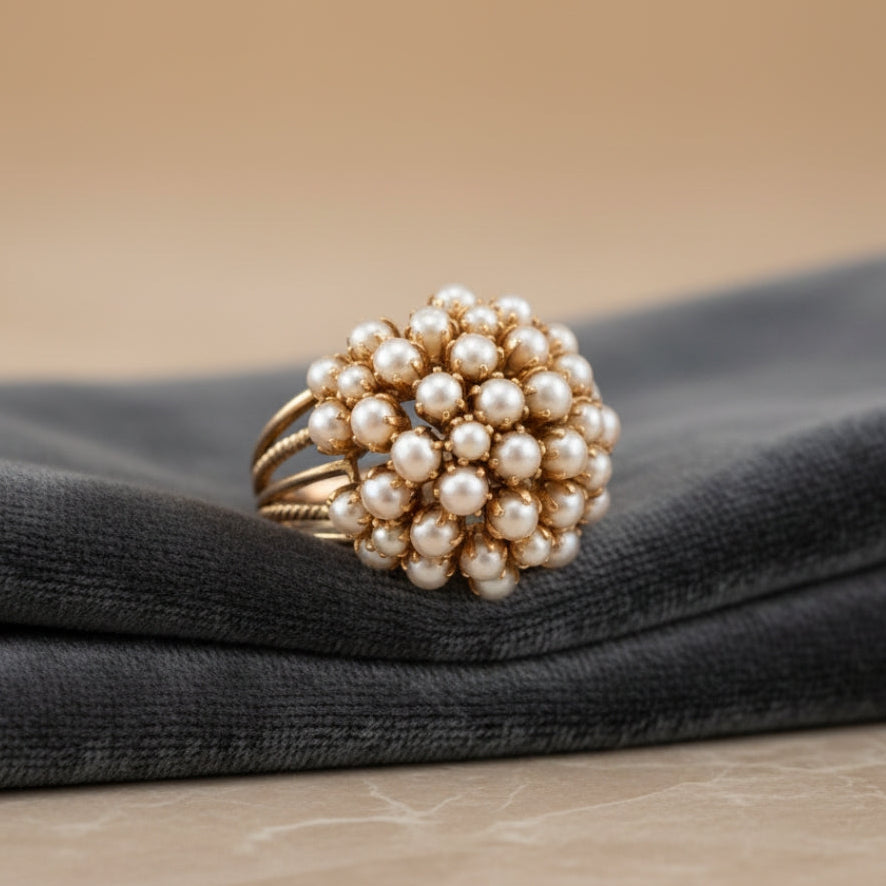 Delicate Artisan Pearl Ring