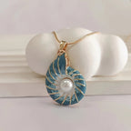 Pearl Blue Shell Necklace