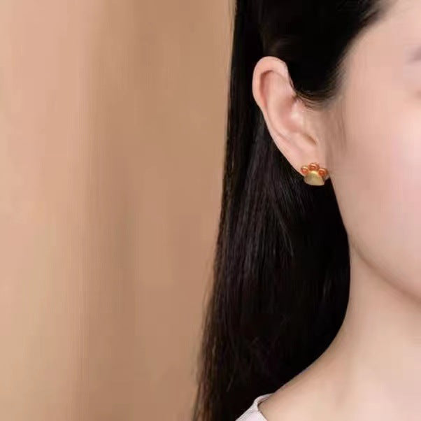 Vintage Handmade Gold Earring