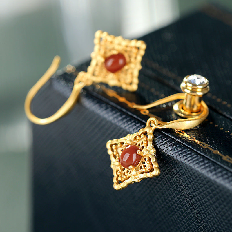 Vintage Handmade Gold Earring