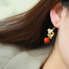 Vintage Handmade Gold Earring