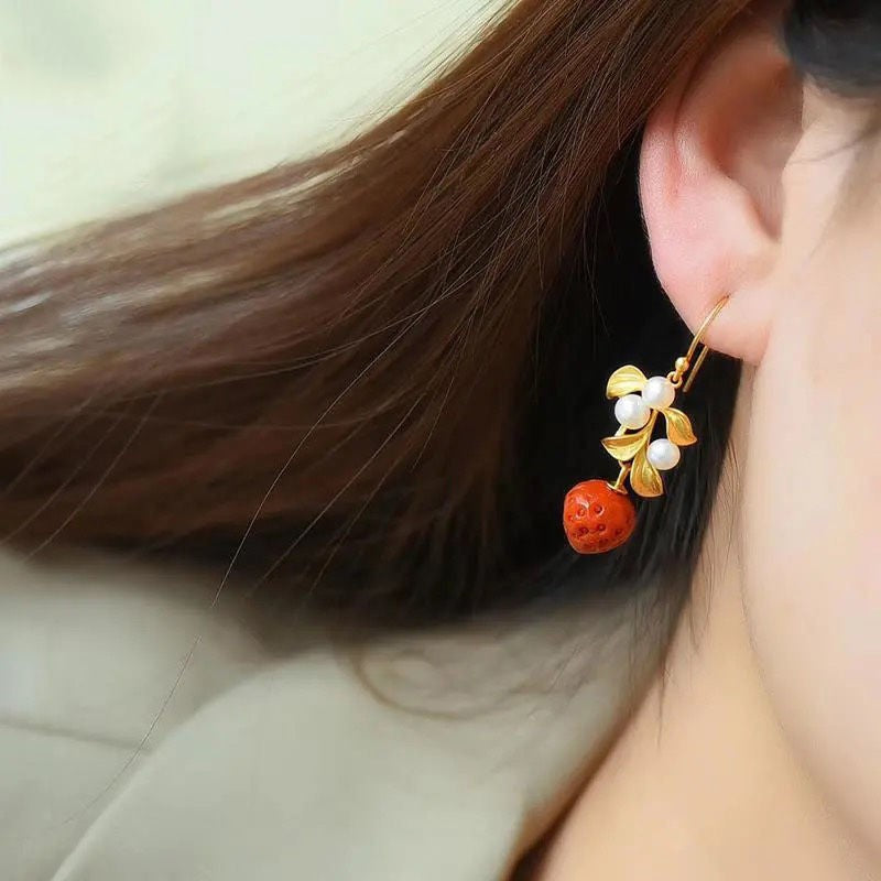 Vintage Handmade Gold Earring