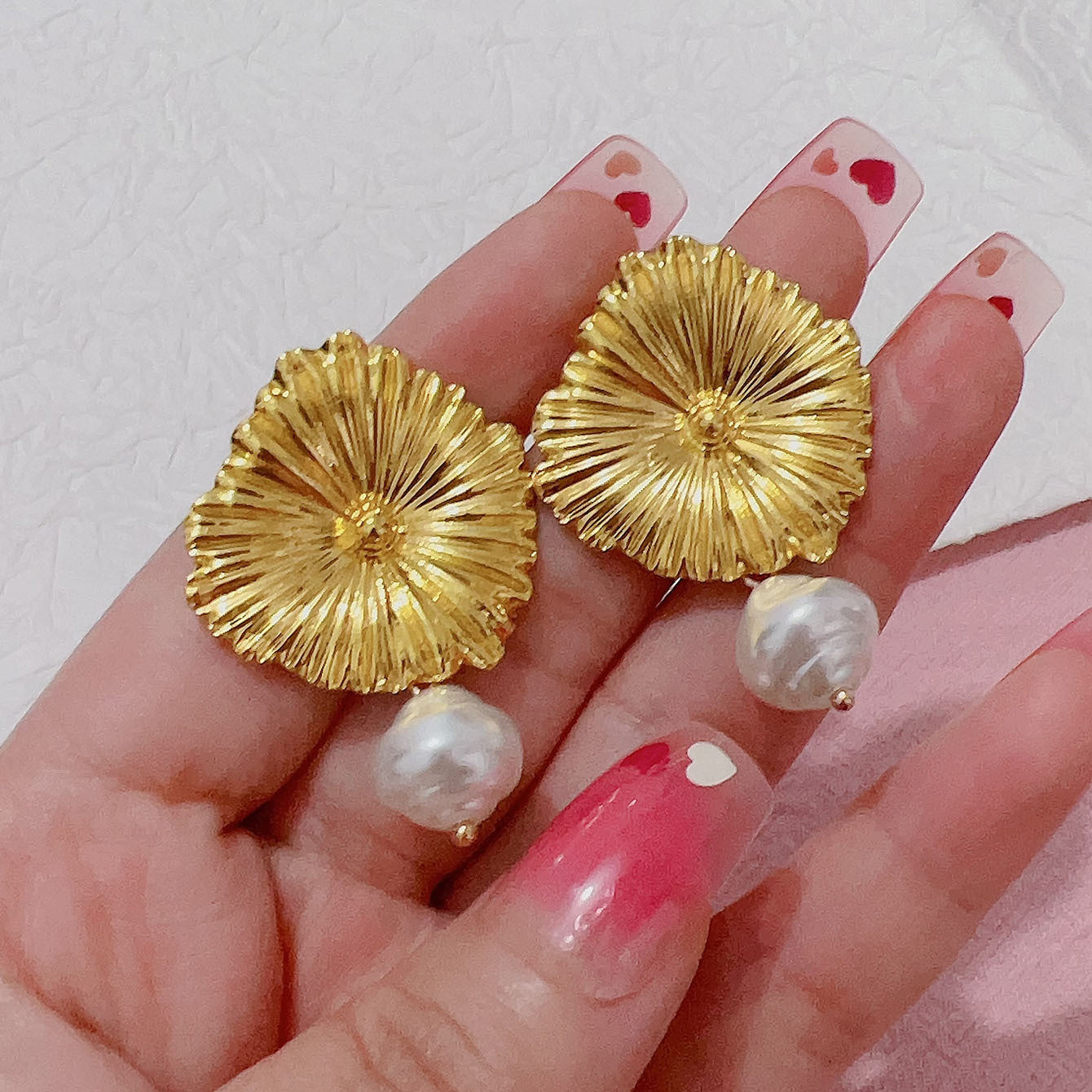 Vintage Handmade Gold Earring