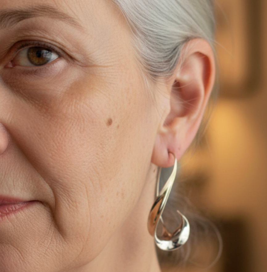 Delicate Artisan Gold Earring