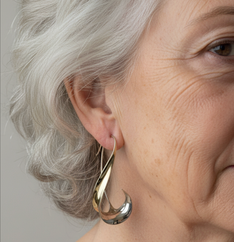Delicate Artisan Gold Earring